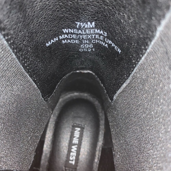 Black, chunky, leather rain boots, Nine West size 7 1/2. - Picture 4 of 5